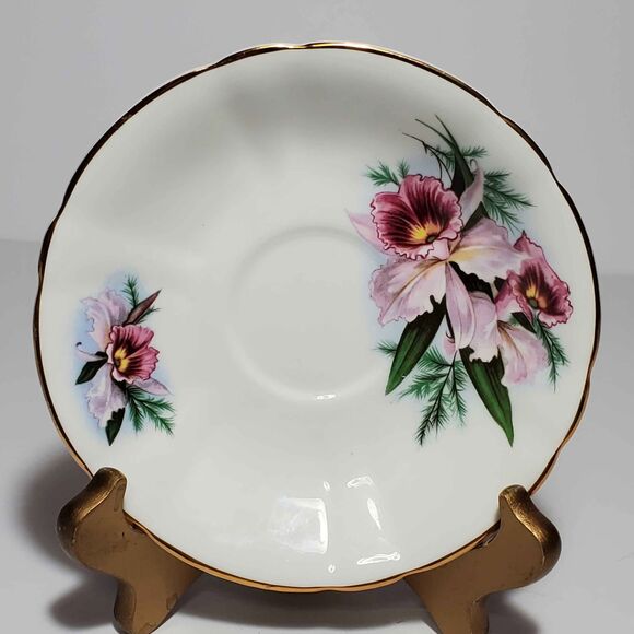 Royal London Teacup and Saucer Orchid Vintage - Picture 6 of 10